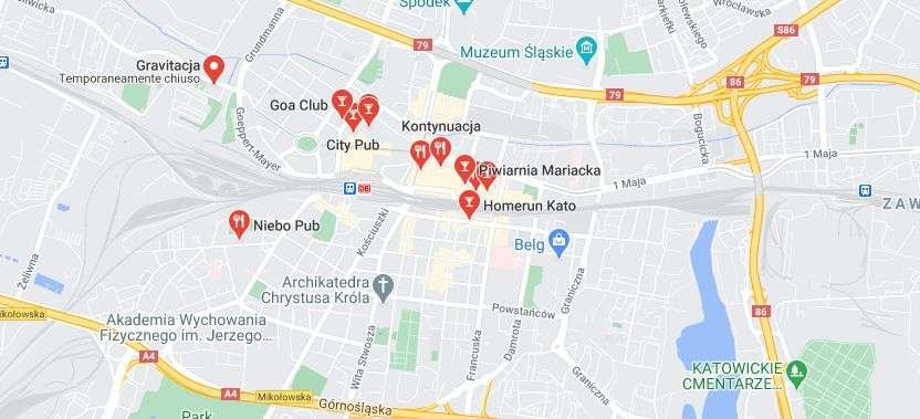 Sports Bar a Katowice - Mappa